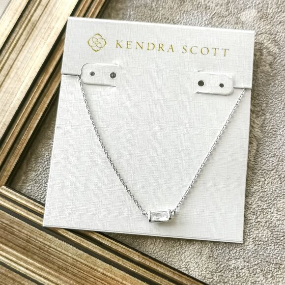 Kendra Scott Juliette Silver White Crystal Necklace - Picture 1 of 3